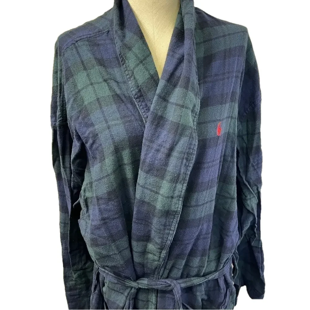 Polo Ralph Lauren Blackwatch Plaid Flannel Robe Large XLarge
